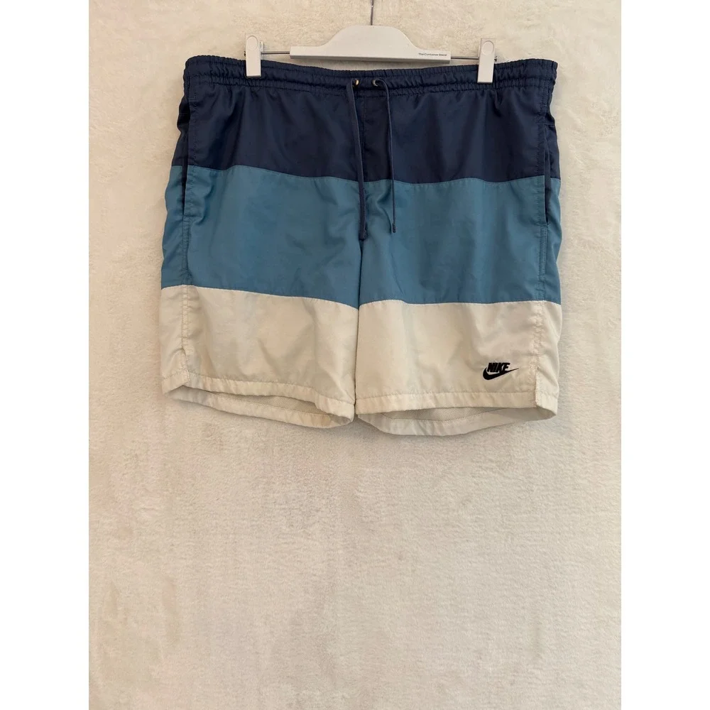 Nike Mens L Swim Trunks Colorblock Blue White Mesh Lined Board Shorts 5